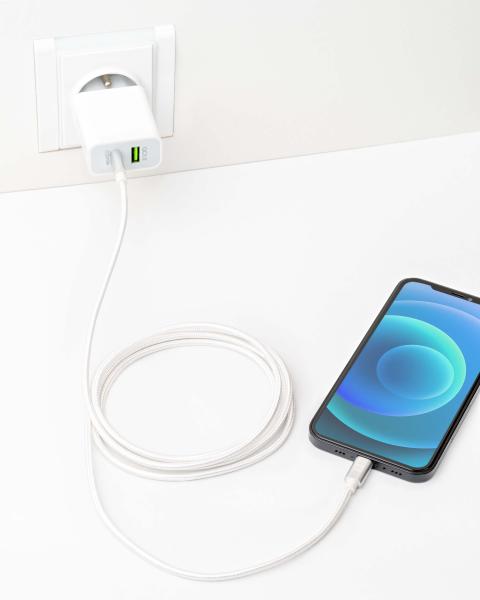 ER POWER kábel USB-C/ C 3A 60W 120cm biely 