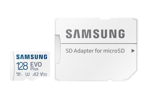 Samsung EVO Plus/ micro SDXC/ 128GB/ UHS-I U3 / Class 10/ + Adaptér/ Biela