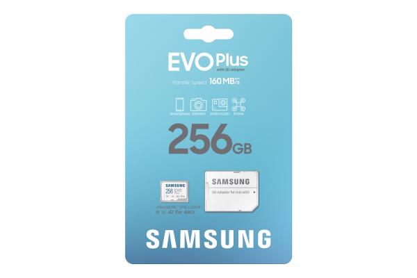 Samsung EVO Plus/ micro SDXC/ 256GB/ UHS-I U3 / Class 10/ + Adaptér/ Biela 