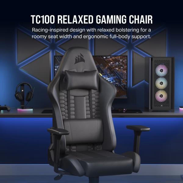 CORSAIR gaming chair TC100 RELAXED Leatherette black 