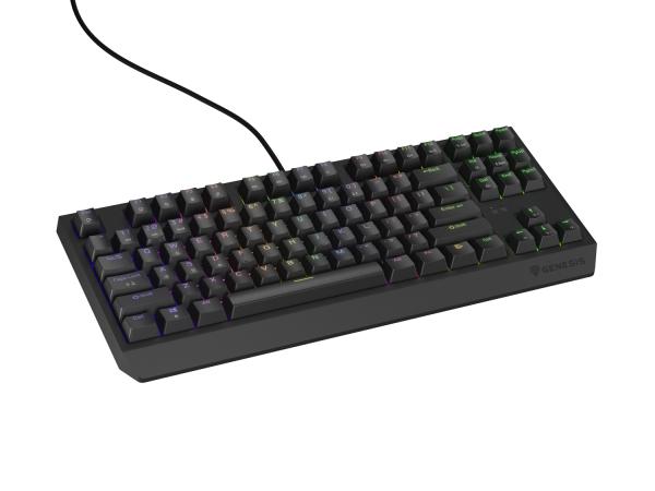 Genesis herná klávesnica THOR 230/ TKL/ RGB/ Outemu Brown/ Drôtová USB/ US layout/ Čierna
