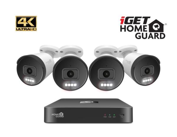 iGET HGNVK88504 - Kamerový UltraHD 4K PoE set, 8CH NVR + 4x IP 4K kamera, zvuk, SMART W/ M/ Andr/ iOS
