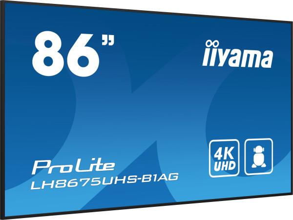 86" iiyama LH8675UHS-B1AG:IPS, 4K, 24/ 7, Android 11 