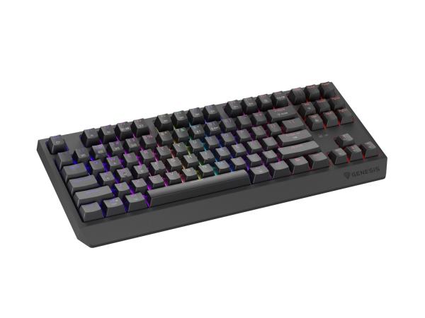 GENESIS herní klávesnice THOR 230/ TKL/ RGB/ Outemu Panda/ Bezdrátová USB + Bluetooth/ US layout/ Černá 