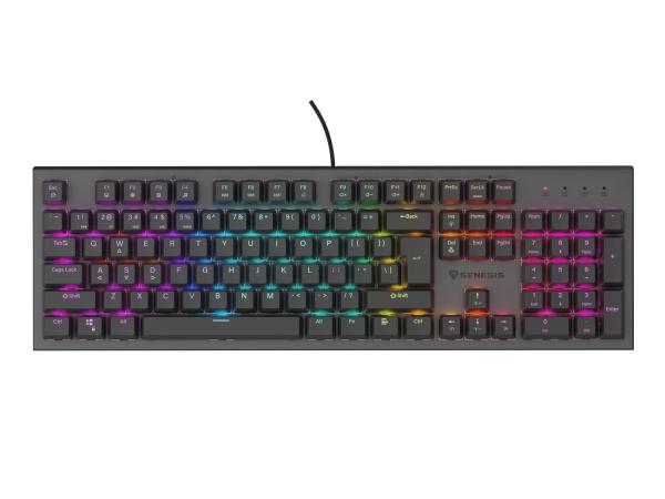 GENESIS mechanická herní klávesnice THOR 303/ RGB/ Outemu Red/ Drátová USB/ US layout/ Černá