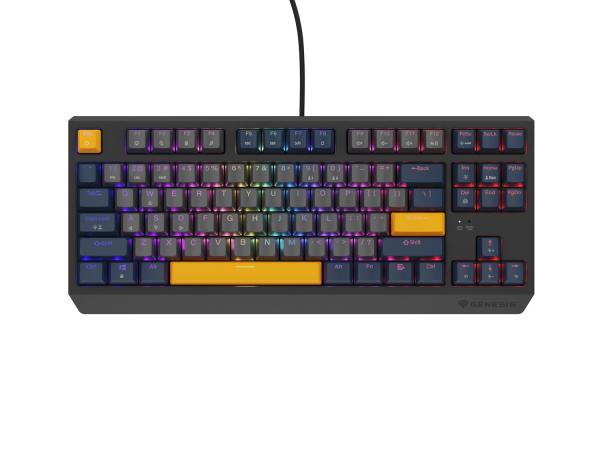 GENESIS herní klávesnice THOR 230/ TKL/ RGB/ Outemu Panda/ Drátová USB/ US layout/ Naval Blue Negative