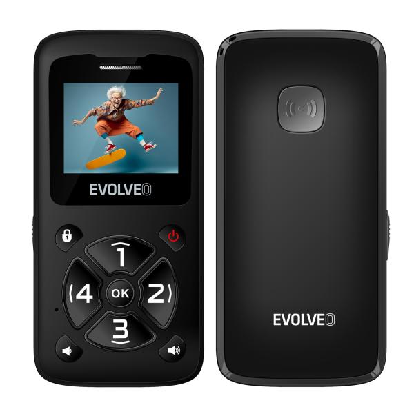EVOLVEO EasyPhone ID, mobilný telefón pre seniorov, čierna