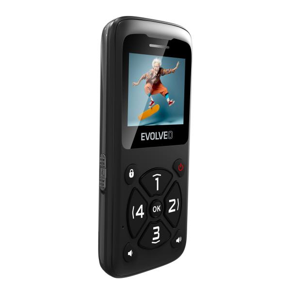 EVOLVEO EasyPhone ID, mobilný telefón pre seniorov, čierna 