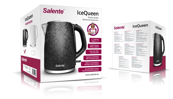 Salente IceQueen, rýchlovarná kanvica 1, 7 l, nerez, čierna 