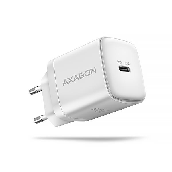 AXAGON ACU-PD20W, nabíjačka do siete 20W, 1x port USB-C, PD3.0/ PPS/ QC4+/ AFC/ Apple, biela