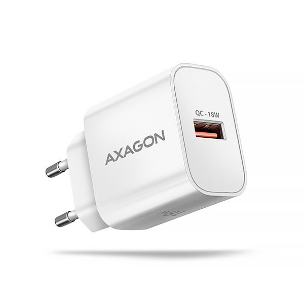AXAGON ACU-QC18W, nabíjačka do siete 18W, 1x port USB-A, QC3.0/ AFC/ Apple, biela