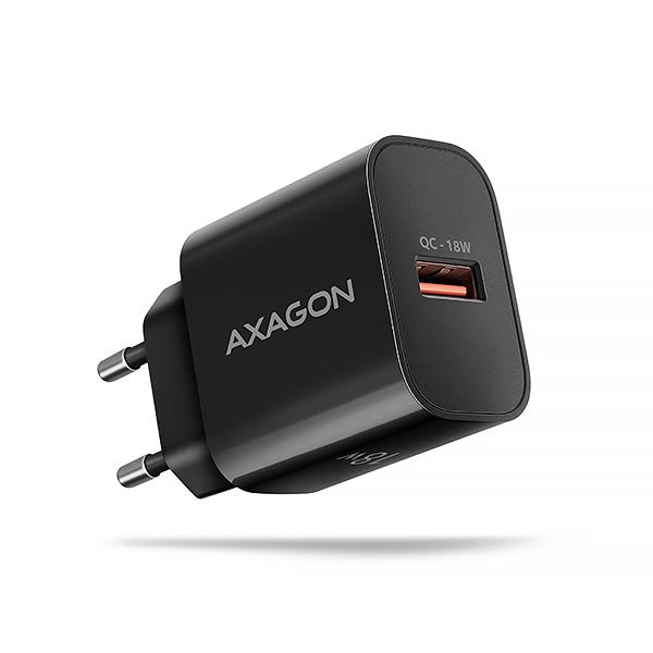 AXAGON ACU-QC18, nabíjačka do siete 18W, 1x port USB-A, QC3.0/ AFC/ Apple, čierna