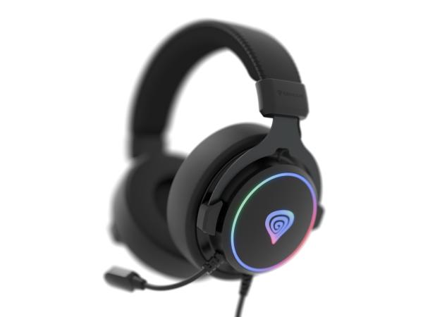 Herné slúchadlá s mikrofónom Genesis NEON 764/ 7.1/ USB/ Drôt/ Stand/ Čierna 
