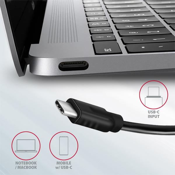 AXAGON HMC-5G2, USB 10Gbps húb, porty 2x USB-A, 2x USB-C, HDMI 4k/ 60, PD 100W, kábel USB-C 13cm 