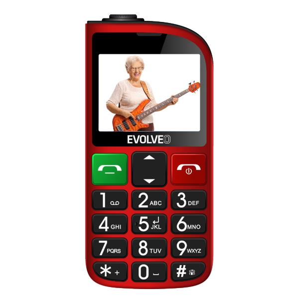 EVOLVEO EasyPhone FL, mobilný telefón pre seniorov s nabíjacím stojanom, červená 