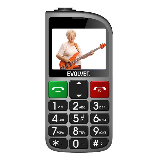 EVOLVEO EasyPhone FL, mobilný telefón pre seniorov s nabíjacím stojanom, strieborná 