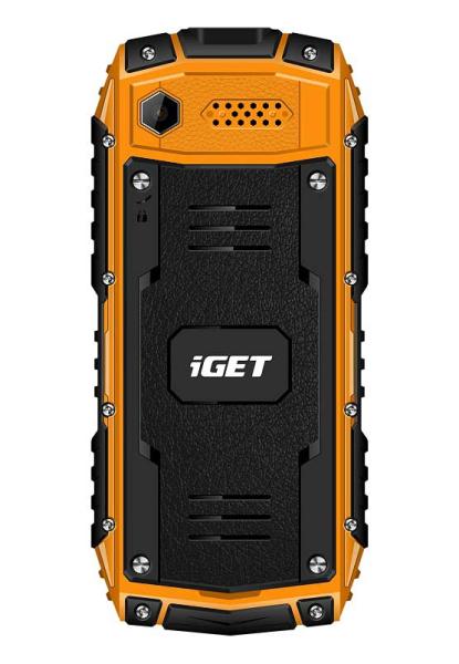 iGET Defender D10 Orange - odolný telefon IP68, DualSIM, 2500 mAh, BT, powerbanka, svítilna, FM, MP3 