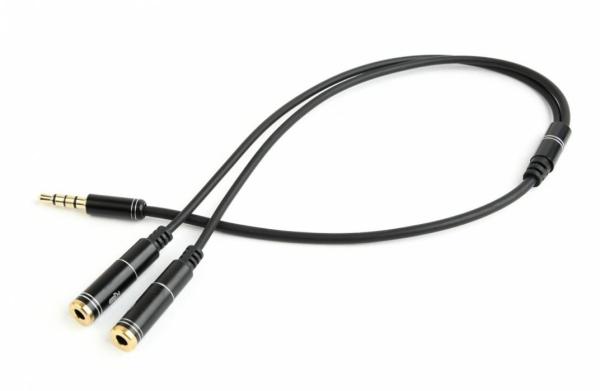 GEMBIRD 3, 5 mm jack audio+microphone redukcia, 20 cm, 2xF/ M, 4pin