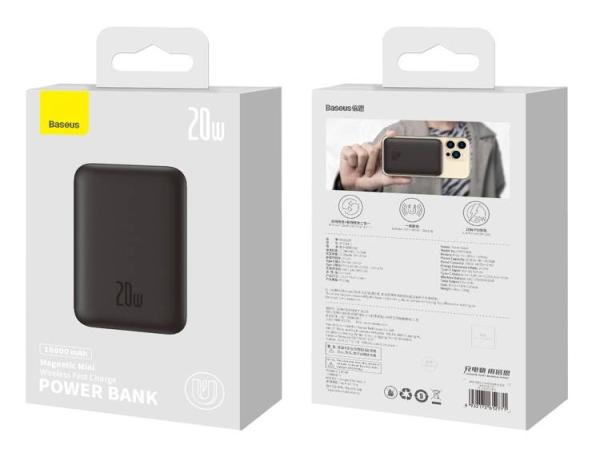 Baseus Magnetická Powerbanka 10000mAh 20W Black 