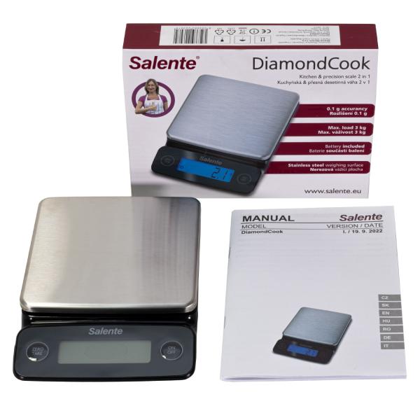 Salente DiamondCook, kuchynská & presná desatinná váha 2v1 