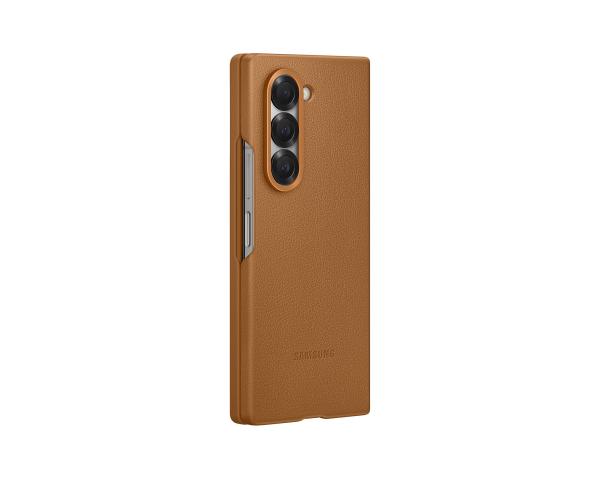 Samsung Ochranný kryt z vegánskej kože pre Fold 6 Brown 