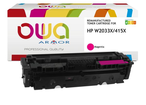 OWA Armor toner kompatibilný HP W2033X, 415X, 6000st, červená magenta, úroveň manažmentu