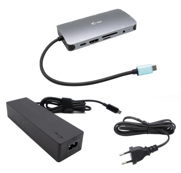 i-tec USB-C Metal Nano Dock HDMI/ VGA s LAN, Power Delivery 100 W + zdroj 100W