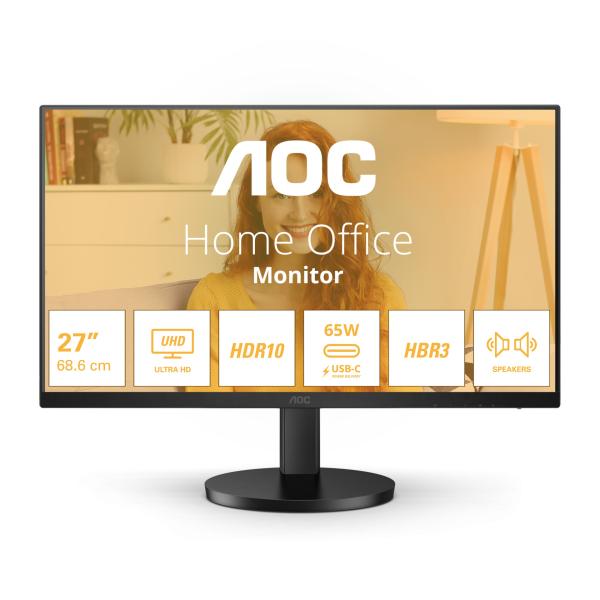 AOC/ U27B3CF/ 27"/ IPS/ 4K UHD/ 60Hz/ 4ms/ Black/ 3R