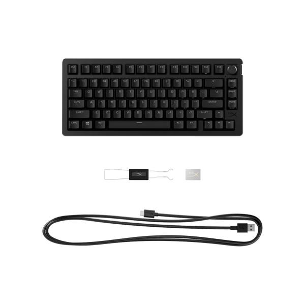 HP HyperX 75 Alloy Rise/ Drátová USB/ US layout/ Čierna 