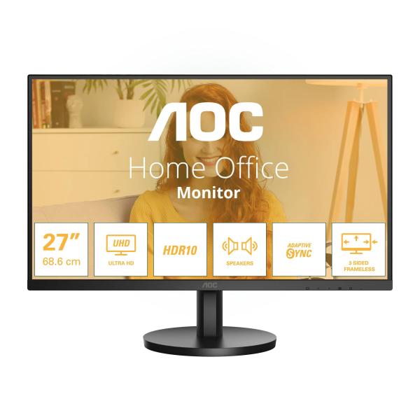 AOC/ U27B3A/ 27"/ IPS/ 4K UHD/ 60Hz/ 4ms/ Black/ 3R