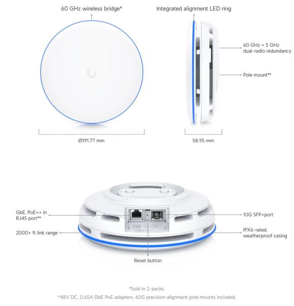 UBNT UBB-XG, UniFi Building to Building Bridge XG, 2-pack 