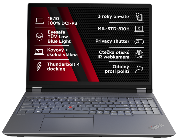 Lenovo TP P16 G2, i7-14700HX, 16.0˝ 2560x1600 WQXGA, RTX 2000 Ada/8GB, 32GB, SSD 1TB, W11Pro, 500N, matný, 3y PS