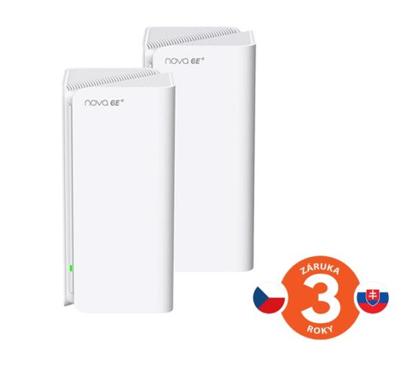 Tenda Nova MX21 Pro (2-pack) WiFi6E AX5700 Mesh Gigabit systém, 6x GLAN/ GWAN, WPA3, VPN, CZ app