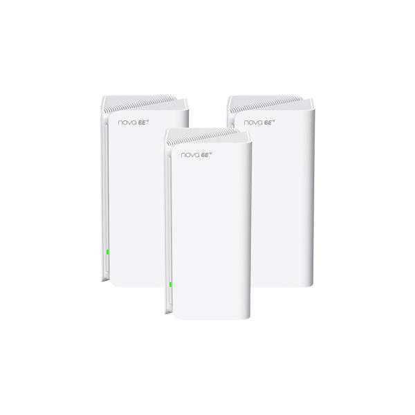 Tenda Nova MX21 Pro (3-pack) WiFi6E AXE5700 Mesh Gigabit systém, 9x GLAN GWAN, WPA3, VPN, CZ app 