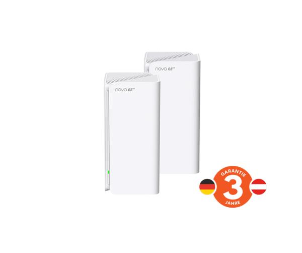 Tenda Nova MX21 Pro (2-pack) WiFi6E AXE5700 Mesh Gigabit systém, 6x GLAN/ GWAN, WPA3, VPN, CZ app 