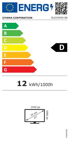 iiyama ProLite/ XU2293HS-B6/ 21, 5"/ IPS/ FHD/ 100Hz/ 1ms/ Black/ 3R 