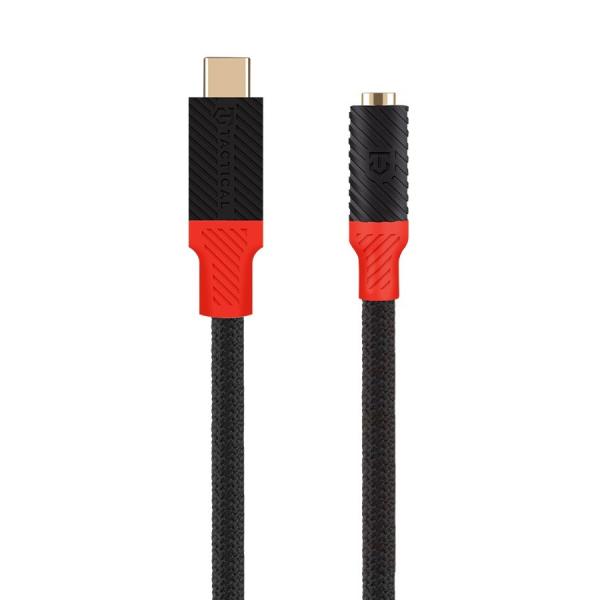 Tactical Pin4Fun adaptér USB-C/ Jack 3, 5mm 0, 1m Black/ Red