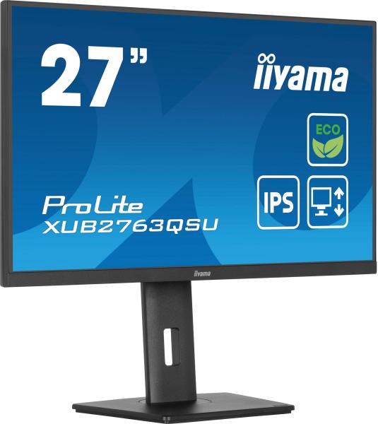 iiyama ProLite/ XUB2763QSU-B1/ 27"/ IPS/ QHD/ 100Hz/ 2ms/ Black/ 3R 