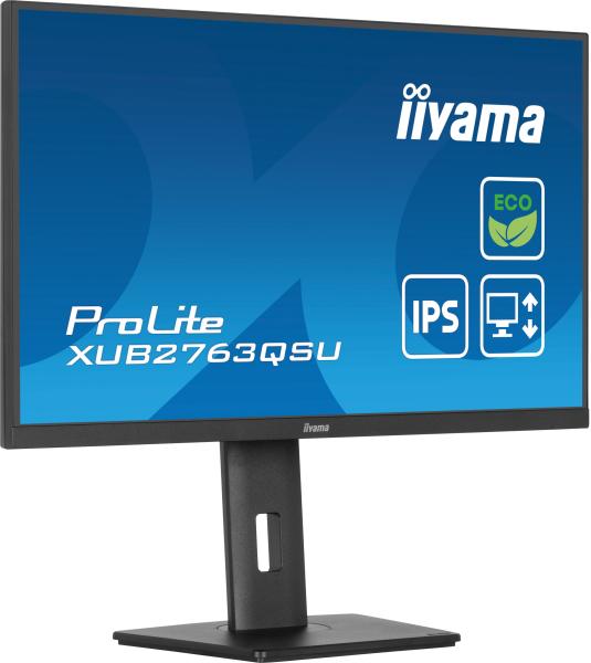 iiyama ProLite/ XUB2763QSU-B1/ 27"/ IPS/ QHD/ 100Hz/ 2ms/ Black/ 3R 