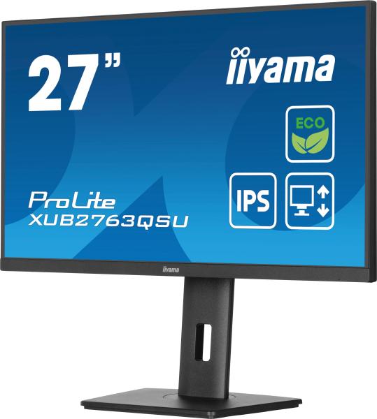 iiyama ProLite/ XUB2763QSU-B1/ 27"/ IPS/ QHD/ 100Hz/ 2ms/ Black/ 3R 