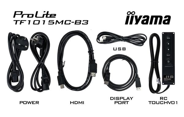 10" iiyama TF1015MC-B3: WXGA, 10P, VGA, HDMI, DP 