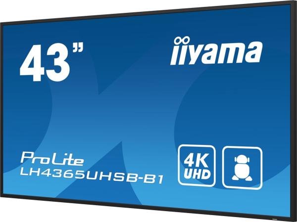 43" iiyama LH4365UHSB-B1:IPS, 4K UHD, Android, 24 7 