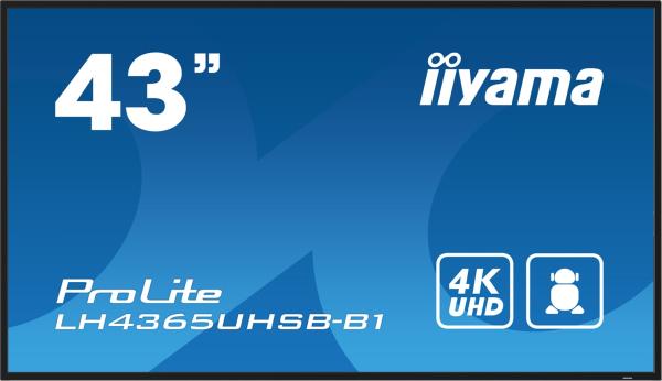 43" iiyama LH4365UHSB-B1:IPS, 4K UHD, Android, 24 7