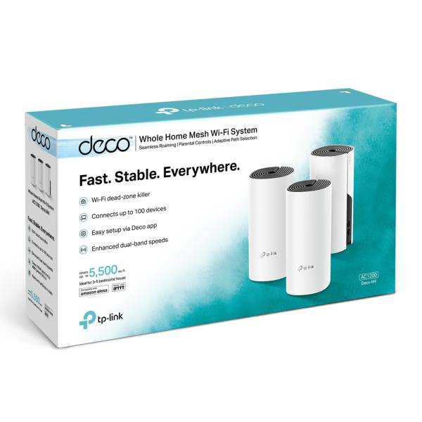 TP-Link AC1200 Whole-Home Mesh Wi-Fi System Deco M4(3-Pack), 2xGigabit port 