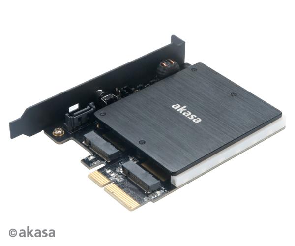 AKASA adaptér M.2 do PCIex s chladičom RGB 