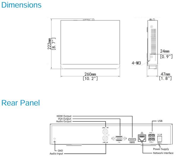 Uniview NVR301-04B-IQ, 4 kanály, max.IN:80Mbps OUT:80Mbps, múdra analytika SIP, UMD, 4K HDMI 