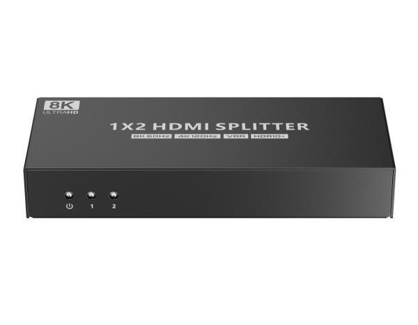 PremiumCord HDMI 2.1 splitter 1-2 porty,  8K@60hz,  4K@120Hz,  1080p,  HDR+ 