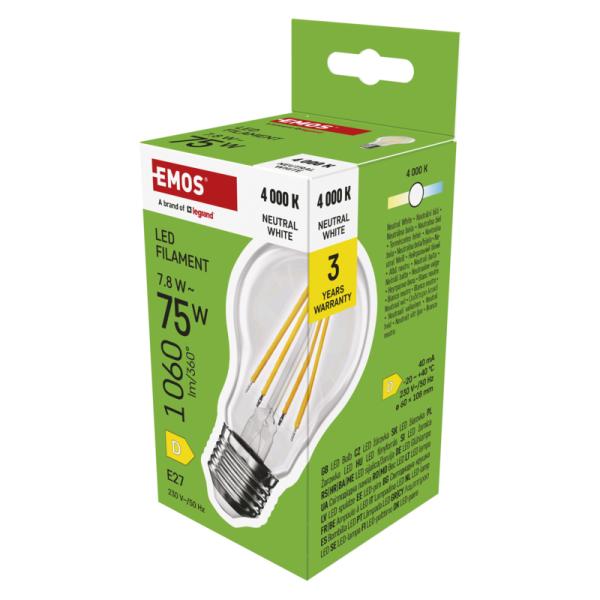 EMOS LED FLM A60 7, 8 W (75 W) 1 060lm E27 NW