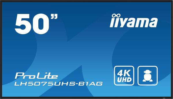 50" iiyama LH5075UHS-B1AG:VA, 4K UHD, Android, 24/ 7