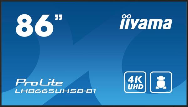 86" iiyama LH8665UHSB-B1: IPS, 4K UHD, Android, 24 7